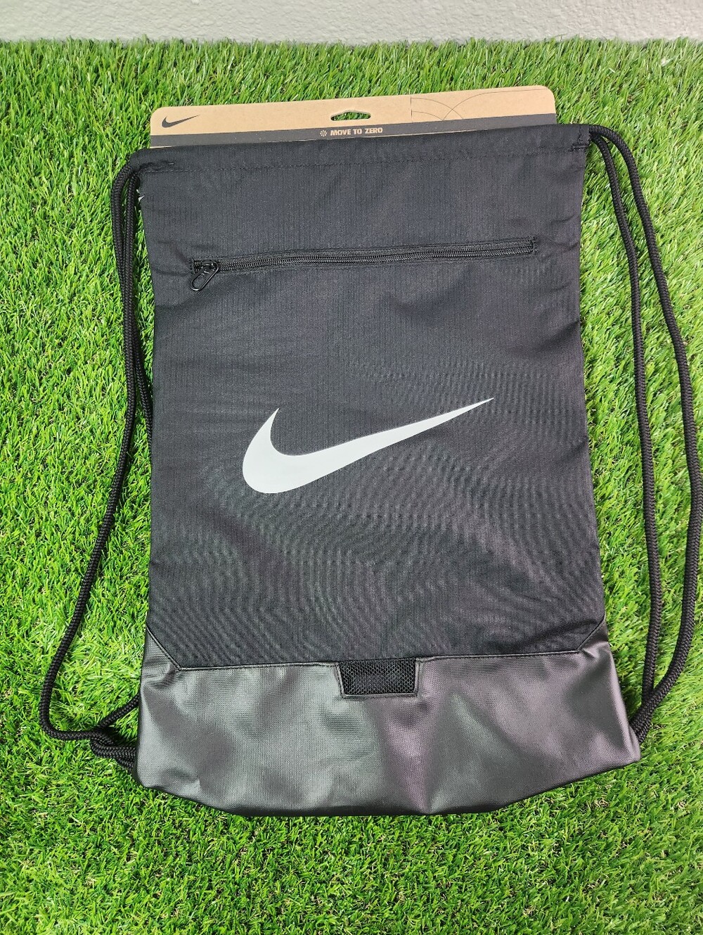 Nike Brasilia 9.5 Training Gym Sack  Black/Black/White DM3978-010 Drawstring